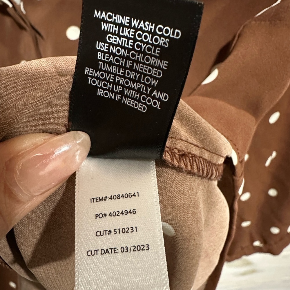 Torrid Chocolate Polka Dot Blouse - Picture 8 of 8
